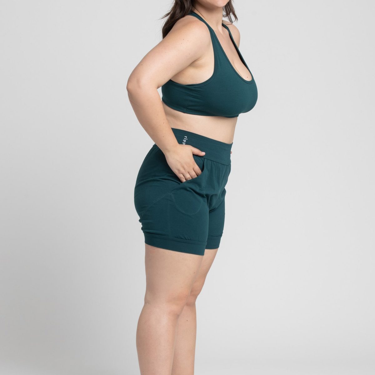 Ripple Yoga Wear - Organic Cotton Slouchy Shorts - Image 4